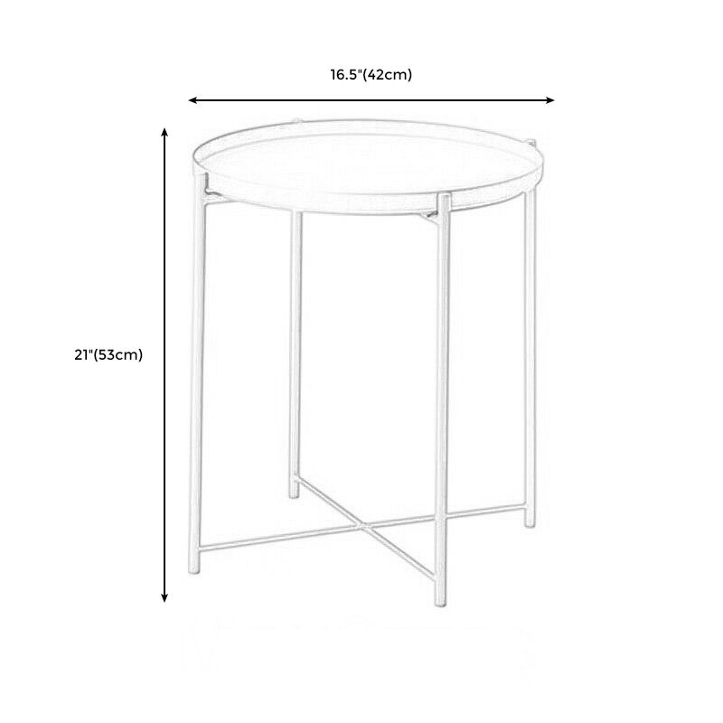 Scandinavian Living Room Round Sofa Side Table Metal Tray Top End Table