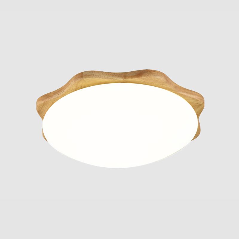 Wooden Ceiling Mounted Light Contemporary Flush Mount Lamp with Acrylic Shade