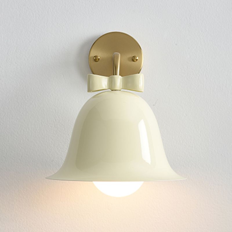 Modern Metal Wall Sconce Bell Shape Wall Light with Glass Shade for Bedroom