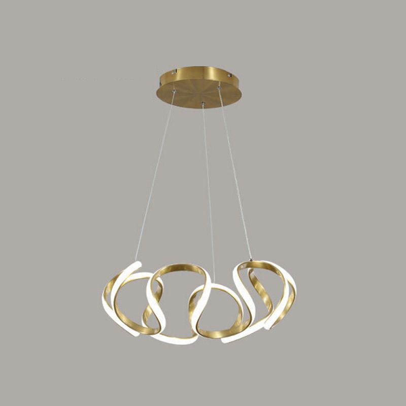 Verdrehung der Streifenform Hängnisbeleuchtung Moderne LED -Metallhängelampe