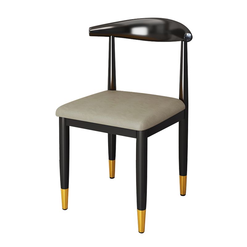Nordic Style Dining Side Chairs Armless Chairs for Kitchen with Metal Legs (Set of 2)