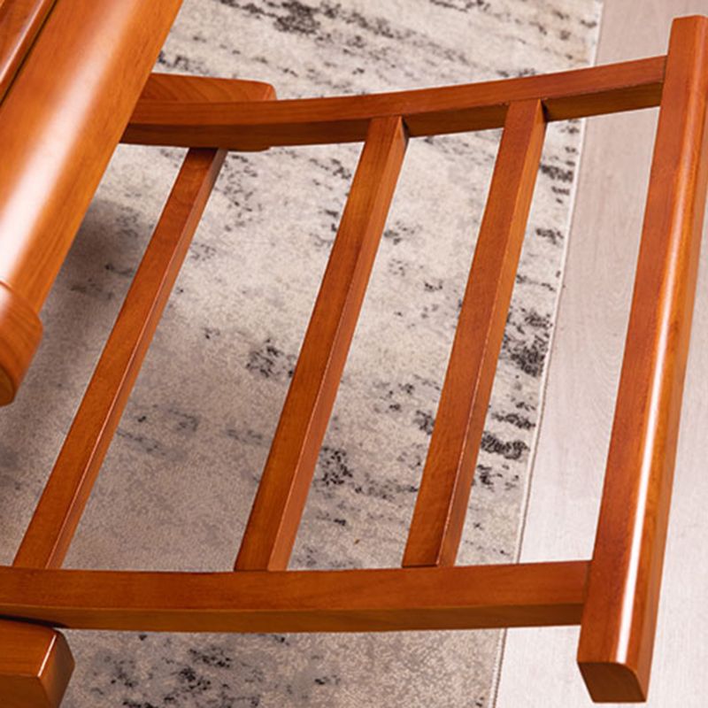 Traditional Rocker Chair Solid Sliding Footrest Wooden Rocker Chair in Living Room