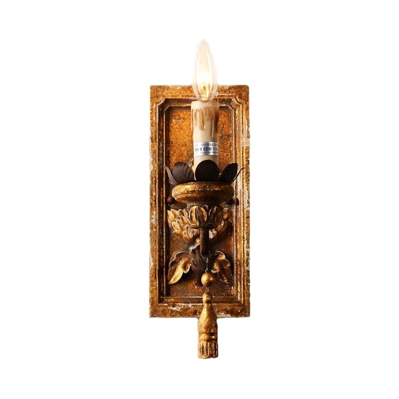 1/2 Lights Candelabra Sconce Light Classic Style White/Bronze/Distressed White Wood Wall Lamp for Living Room