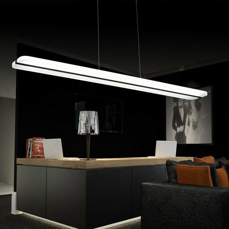 Iluminación de techo de LED acrílico sombreado lámpara de lámpara de níquel minimalista para comedor