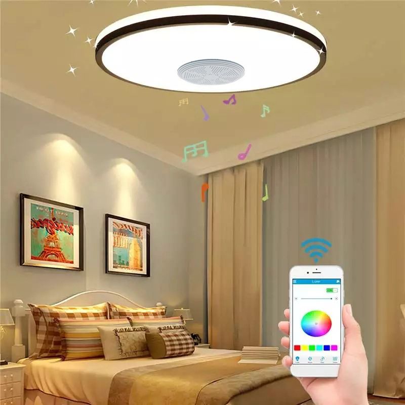 Modern Ceiling Light Fixture Wireless Mobile Phone Control LED Shop Hotel Indoor Light