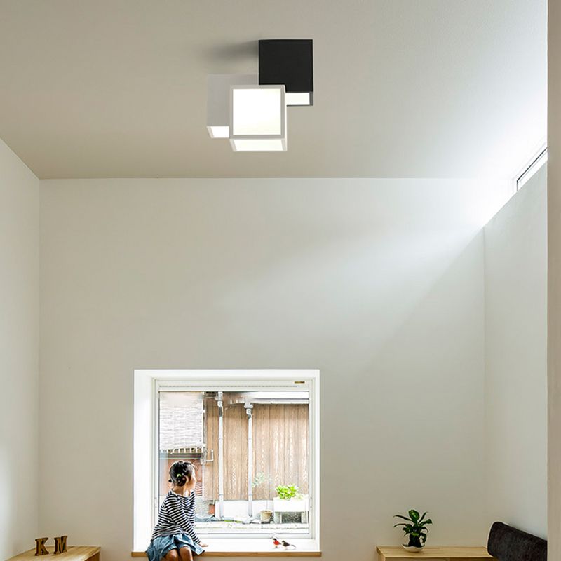 Plafonnier géométrique en métal plafonnier LED contemporain