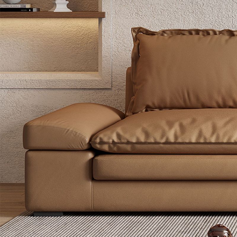 Contemporary Dark Brown Cushions Standard Square Arm Seating