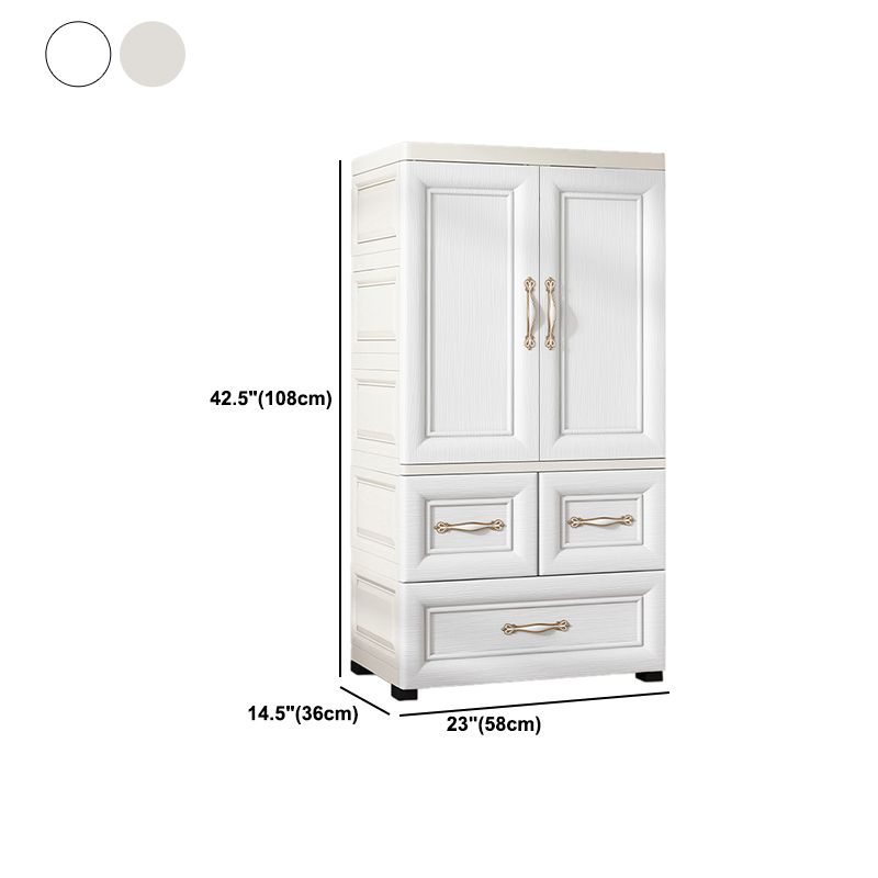Plastic Storage Cabinet for Bedroom Modern Hinged Door Cabinet