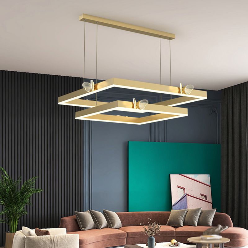 Square Shape Chandelier Lights Contemporary Metal Chandelier Lighting