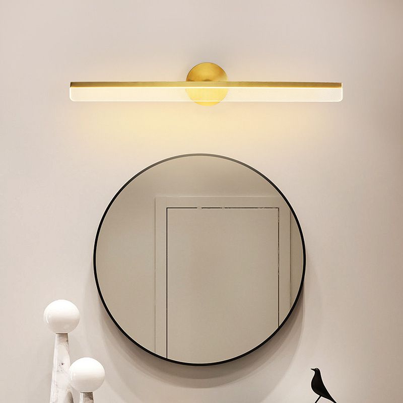 Modern Brass Wall Mounted Mirror Front Lamp LED Rectangle Vanity Lighting for Dressing Table