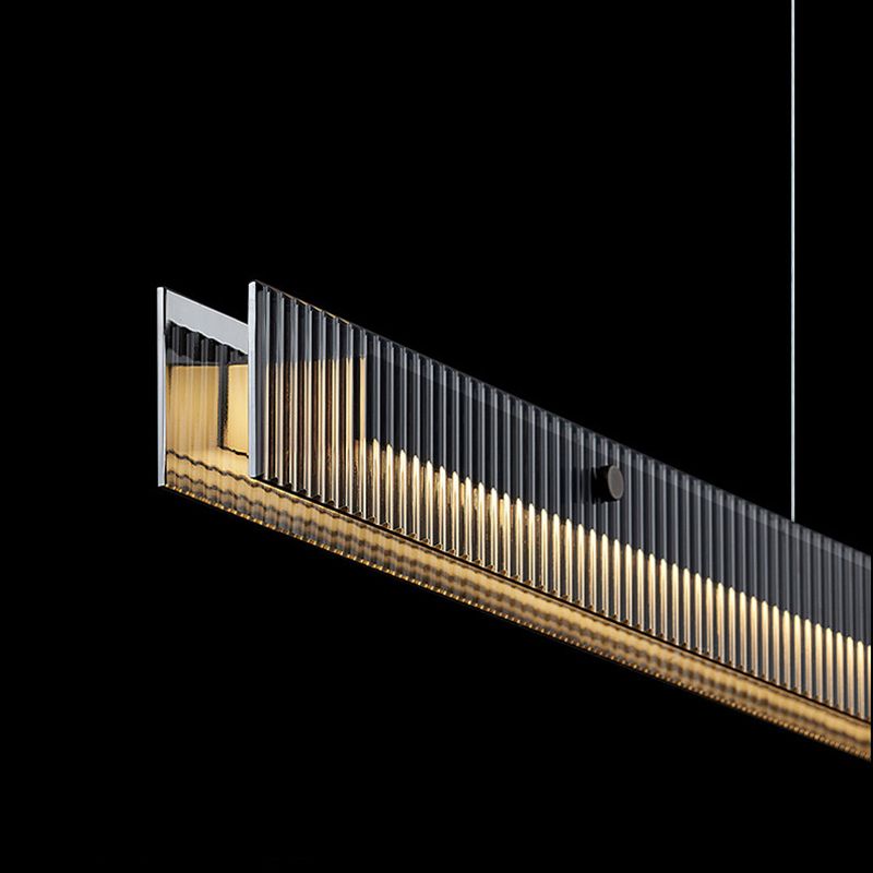 Aluminum Kitchen Island Fixture LED Bar Ceiling Pendant with Glass Shade