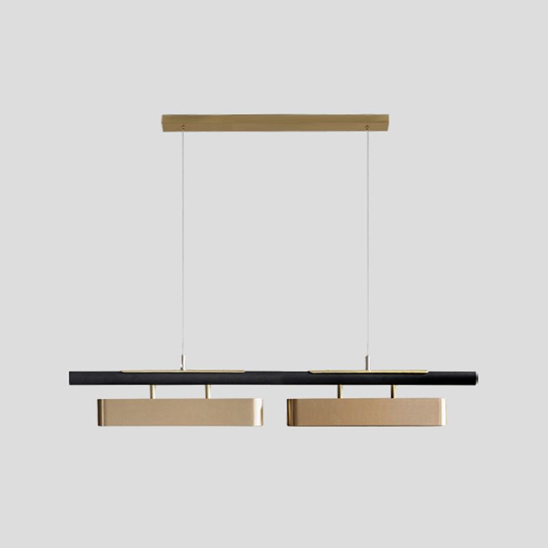 Rechteck Island Leuchte moderne Restaurant LED Hängende Lampe mit Metallschatten