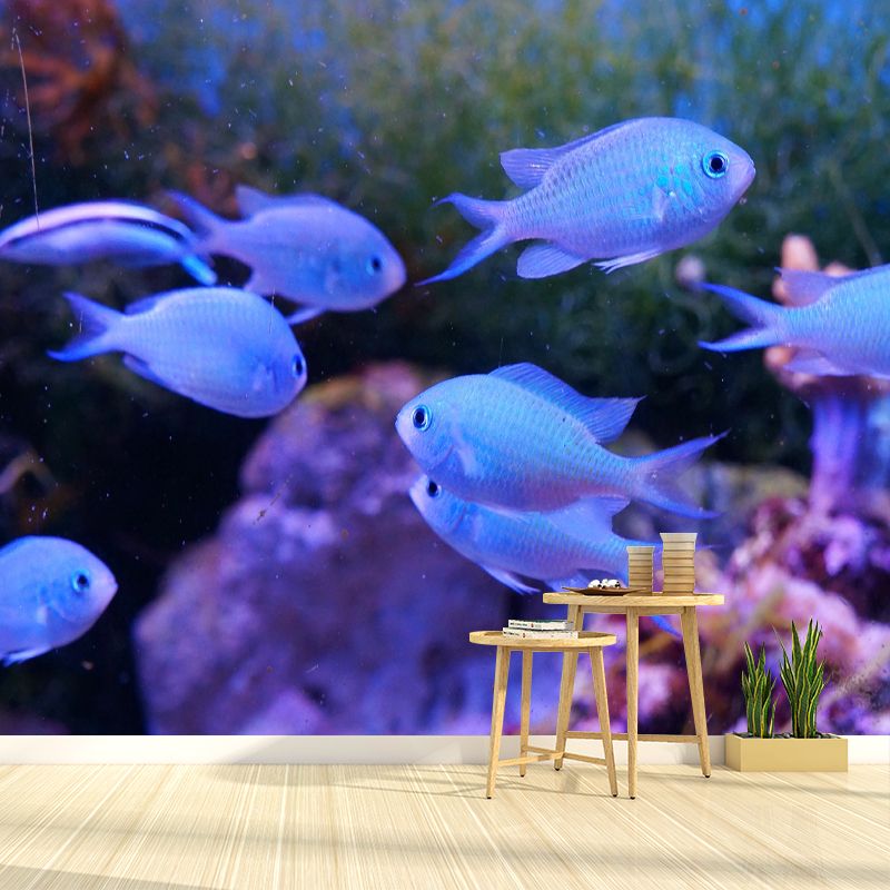 Sea Creatures Mural Modern Eco-friendly Wall Covering for Sitting Room