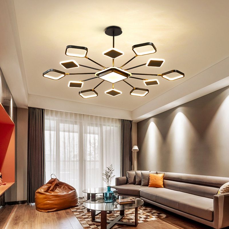 Sputnik Sala de estar Candelier Candelier Metal LED Modern Hanging Chandelier