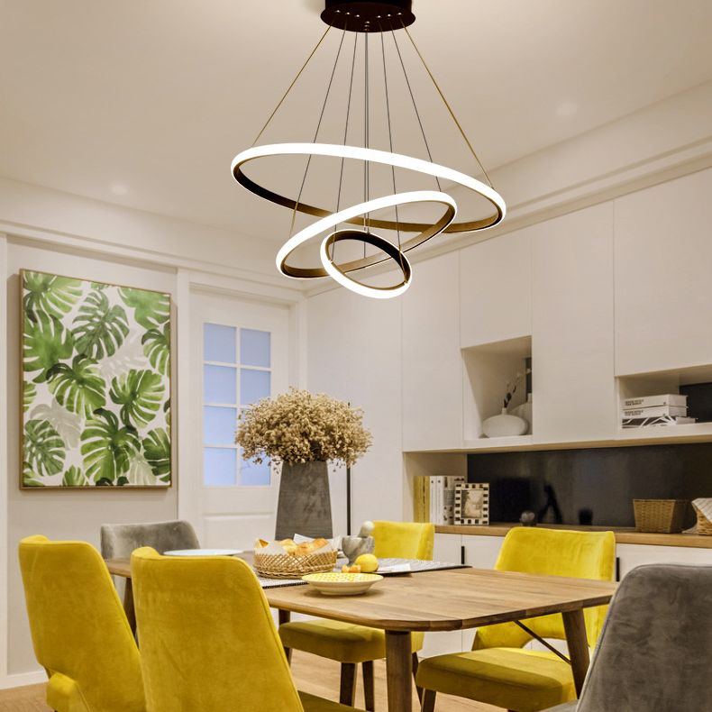 Rings Fissaggi di illuminazione a sospensione in metallo semplici apparecchi di illuminazione a sospensione camera da letto