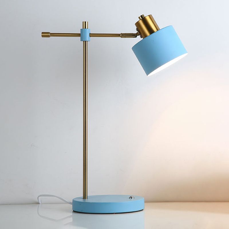 Contemporary Style Night Table Lamp Metal Shade Table Light for Bedroom