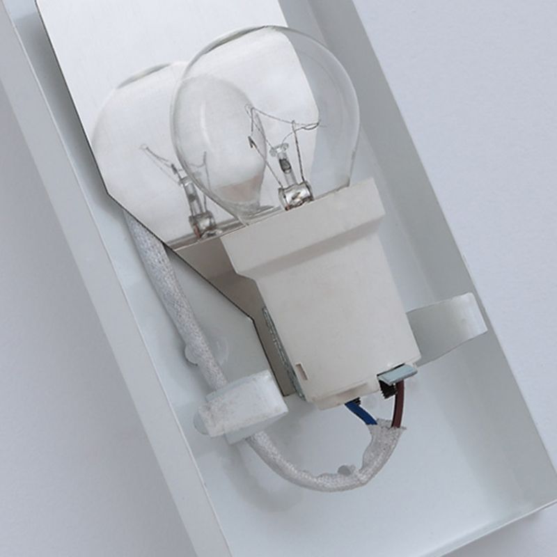 Glass Rectangular Wall Sconce Lights Modern Style 2 Lights Wall Mounted Lamps in White