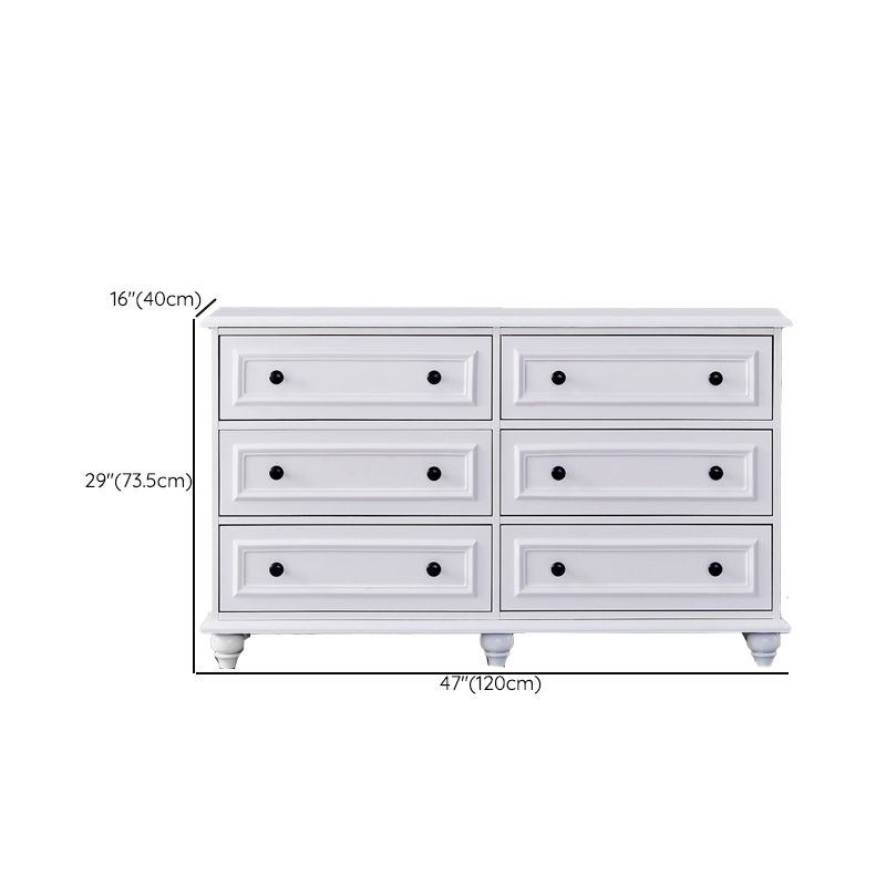 Contemporary Engineered Wood Storage Chest Home Chest in White with Drawers