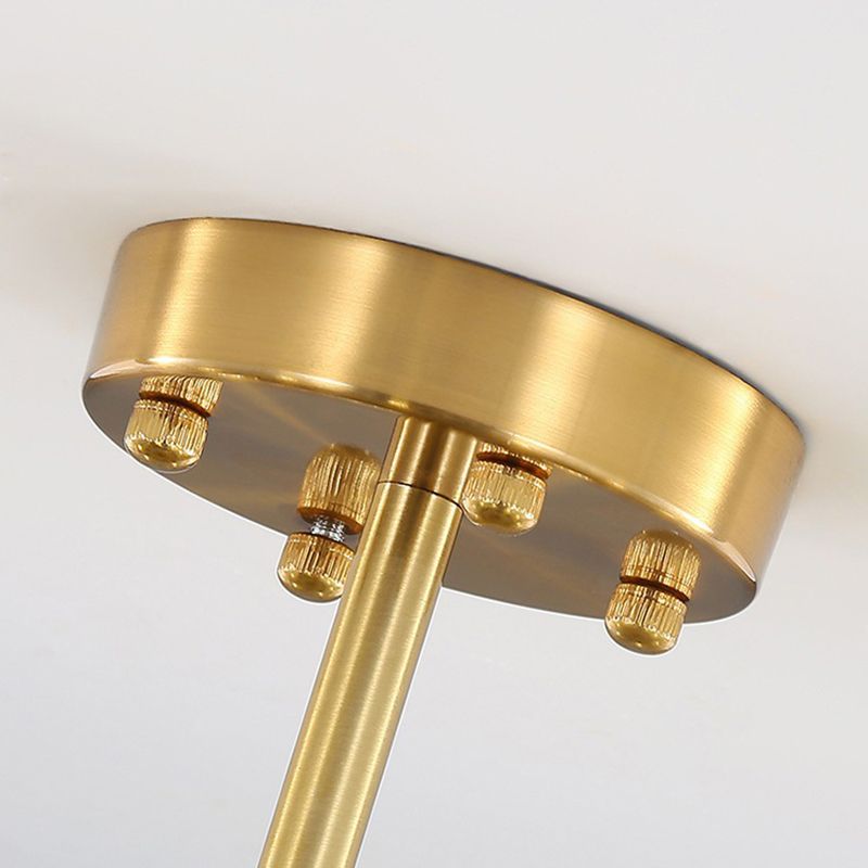 Modern Metal Ceiling Lamp Shell Shape Island Light with Glass Shade for Living Room