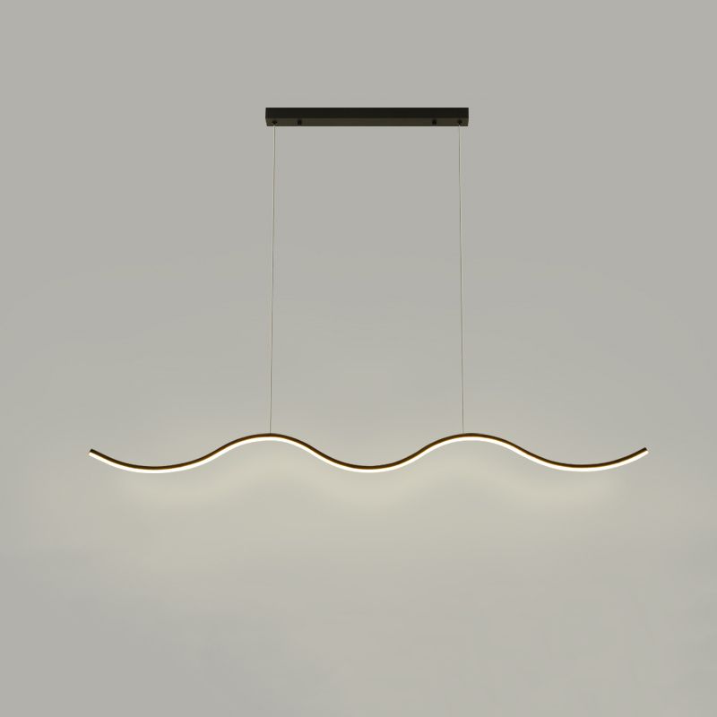 Metal Linear Shade Island Pendant Postmodern Style 1 Light Island Lighting for Living Room