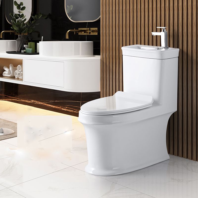 Contemporary Ceramic Toilet Bowl One Piece Skirted Urine Toilet with Seat