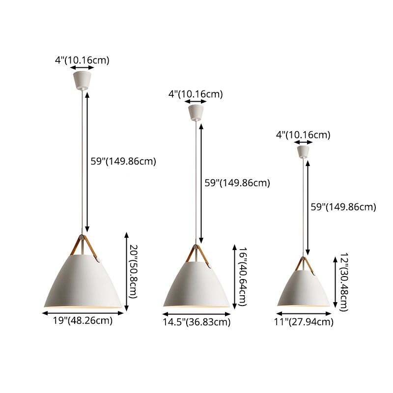 Macron Metal Hanging Light Nordic Style Pendant Light Cone Shape Hanging Light for Coffee Shop