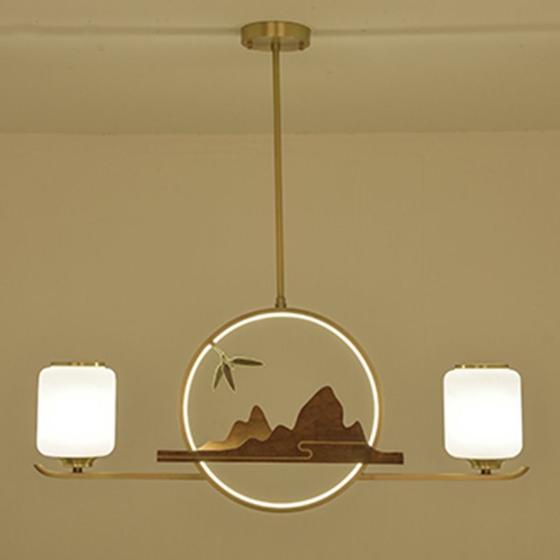 Moderne Anhänger Beleuchtungszylinder weißes Glas Island Anhänger Lichter für Kücheninsel