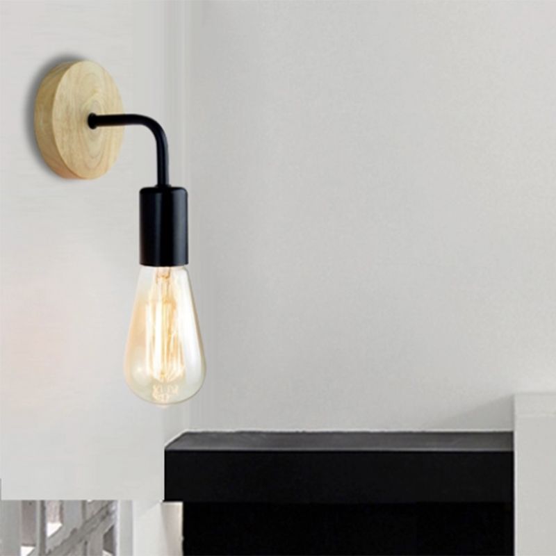 Modern Simple Wall Light Fixture Wooden Wall Light Sconce for Bedroom