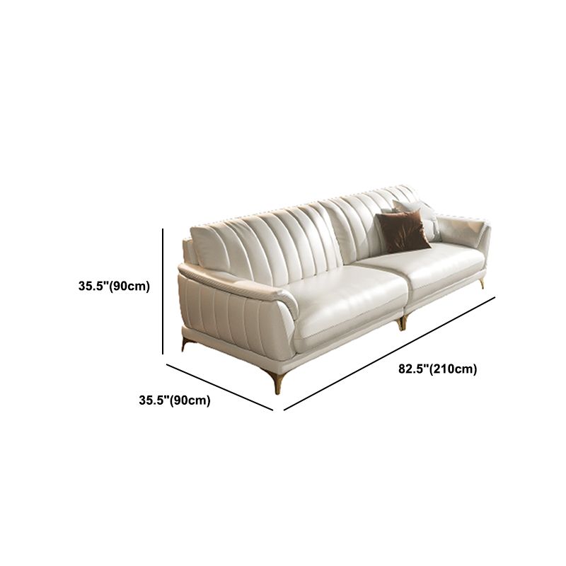 Leather Stain Resistant Sofa Contemporary Standard Pillow Top Arm Settee Couch