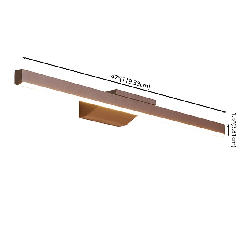 Straight Wall Sconce Lighting Simplicity Acrylic LED Bathroom Sconce Light Fixture in Coffee