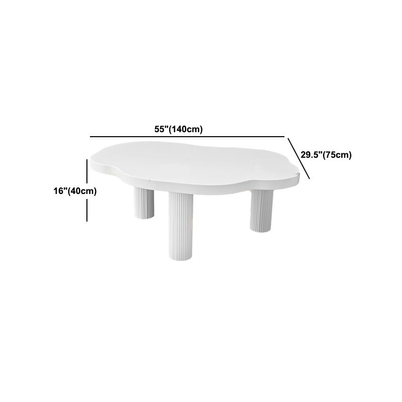 Modern Free Form 3/4 Legs Coffee Table White Wood Coffee Table Set