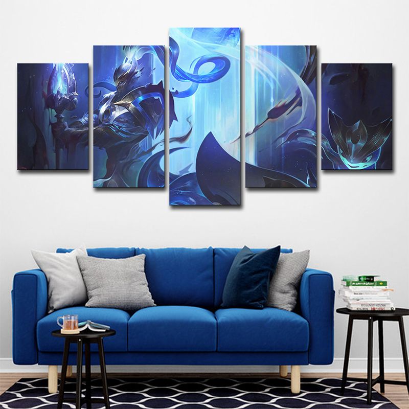 League of Legends Character Art Print Multi-Piece Kid Boys Room Wall Decor in Blue