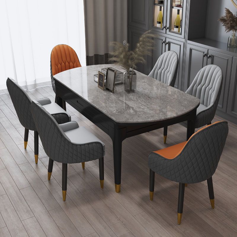 Sillón interior escandinavo tapizado con respaldo Parsons, silla de comedor de madera