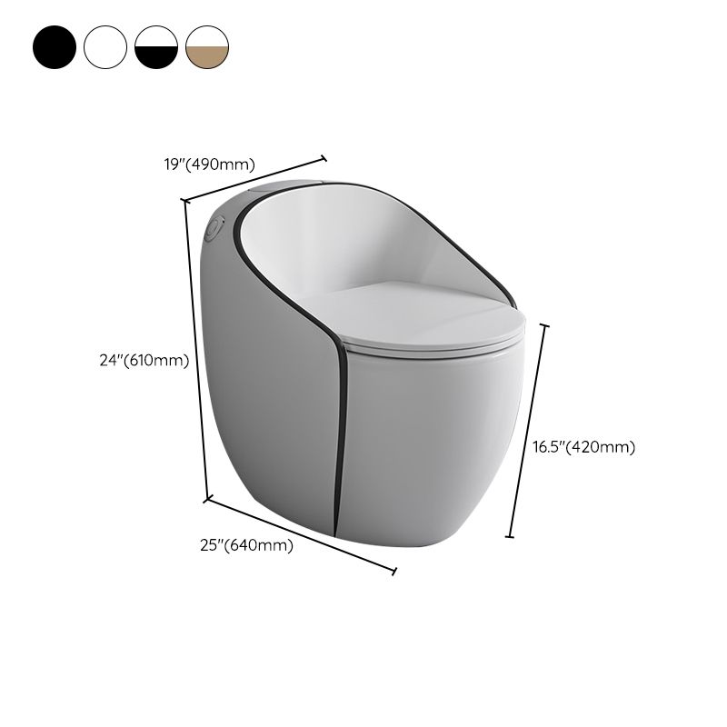 1-Piece Flush Toilet 1.2/1.6 GPF Elongated Toilet Bowl for Bathroom
