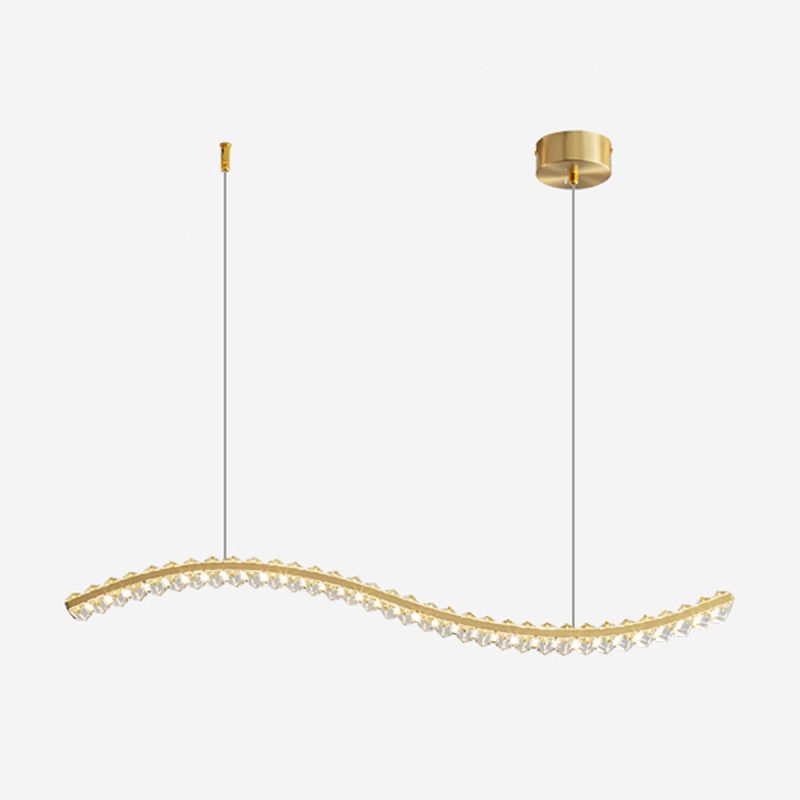 Modern 1/2-Light Golden Kitchen Island Lighting LED Ceiling Light