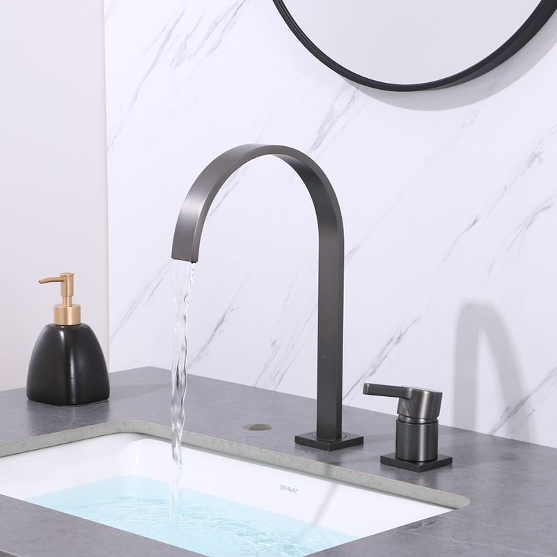 1-Handle Bathroom Faucet with Swivel 2 Hole Widespread Bathroom Sink Faucet