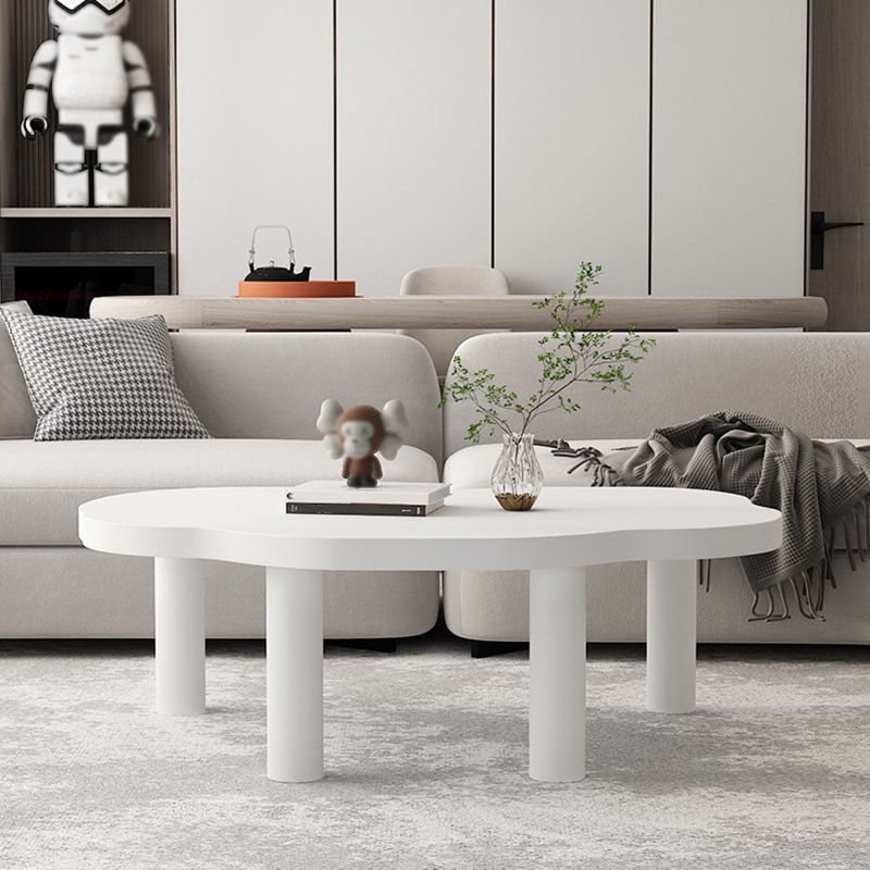 Scandinavian Coffee Cocktail Table Solid Wood Coffee Table in White