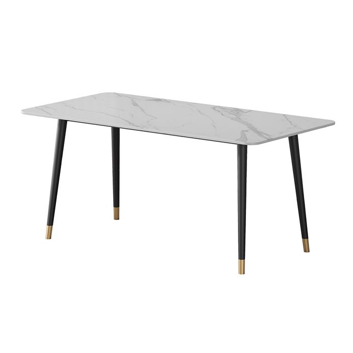 Contemporary Style Dining Site Table Stone Rectangle Furniture with 4 Legs
