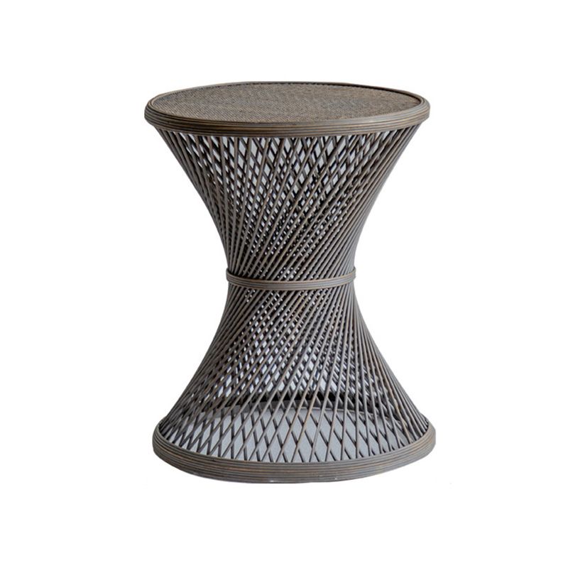 French Country Style Wooden Side End Table Pedestal Round Sofa Side Accent Table