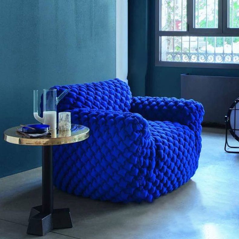 39.3" Wide Contemporary Style Single Sofa Chair Polyester Blend Arm Chair