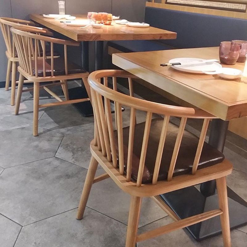 Wood Side Dining Arm Chair Contemporary Windsor Back Side Chair