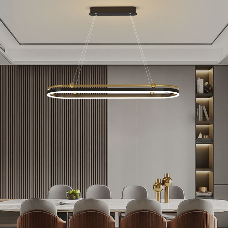 1 lumière ovale île Light moderne lustre moderne Metal Island Plafond Light