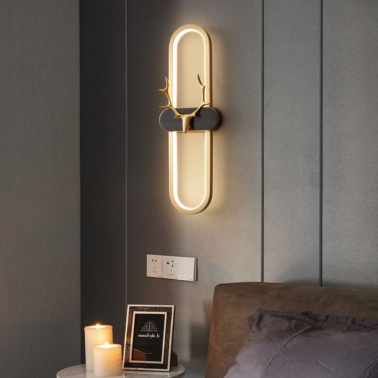 Copper Antlers Wall-Mounted Light Metal Wall Light Sconces for Bedroom