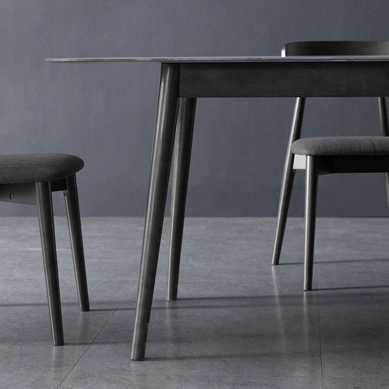Modern Style Gray Stone Table Rectangle Dining Table for Kitchen