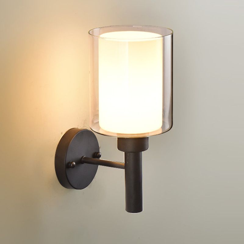 Lampada da parete in vetro di latte a 1 luce SCONCE INDUSTRIALE MONTRO MOLTO MOLTO LUCE PER CAMERA DA LETTA