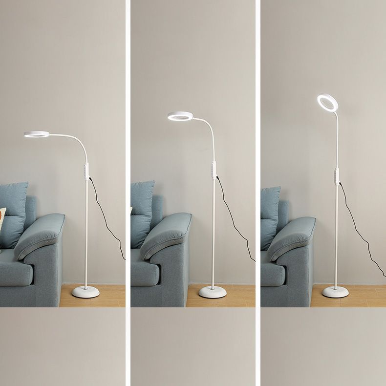 Circle Shape Metal Floor Lighting Contemporary Style 1 Light Floor Lamp