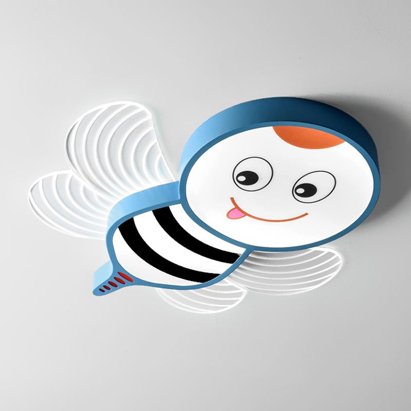 Cartoon Biene Form flushmount Beleuchtung Acryl LED-Schlafzimmer Flush Halterung in Weiß/Pink/Gelb