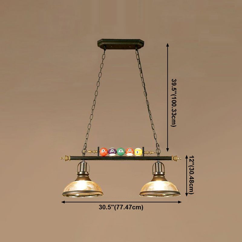 Luces de araña de araña de isla ligera de isla de estilo industrial en negro para restaurante