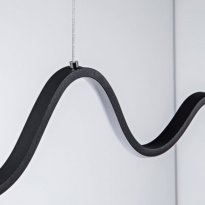 Golden/Black Kitchen Island Lighting Modern Linear LED Ceiling Light for Foyer