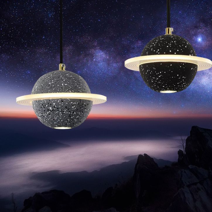 Planet Nordic Planet Pendant Ciment 1-Head Room Dustal Small Sanging Pendant Light